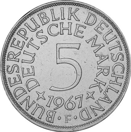 5 DM-Münzen aus 625er Silber ab 1951 J.387 Silberadler Heiermann 