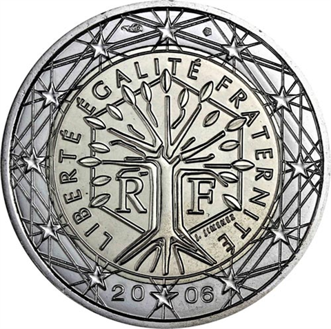 Frankreich-2Euro-2006-Kursmünze-Lebensbaum-RS