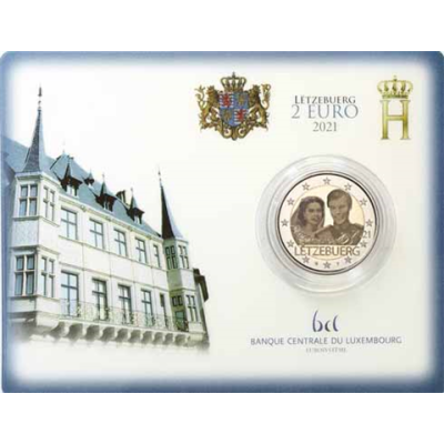 Luxemburg-2-Euro-2021-Hochzeitstag-von-Henri-und-Maria-Teresa-Fotoprägung-Coin-Card