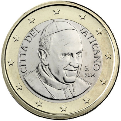 Vatikan Kursmünzen 1 Euro 2014 Stgl. Papst Franziksus