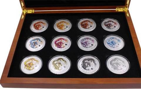 Australien-12x1 Dollar-2012-AGstgl-Drache-VS