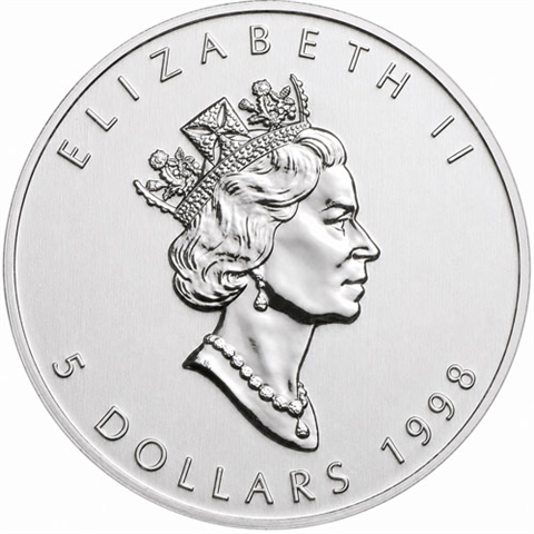 Kanada-5-Dollar-1998-1-Unze-Silber-Maple-Leaf-RS