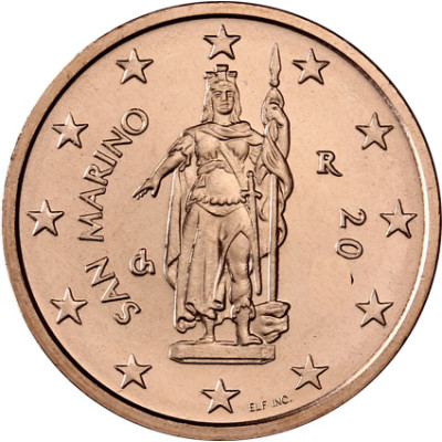 San Marino 2 Cent 2011 bfr.Freiheitsstatue von Stefano Galletti