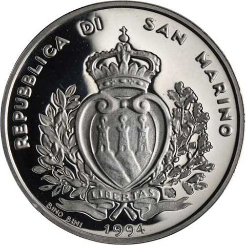 San Marino-1000Lire-1994-Olympiade-Lillehammer-Etui
