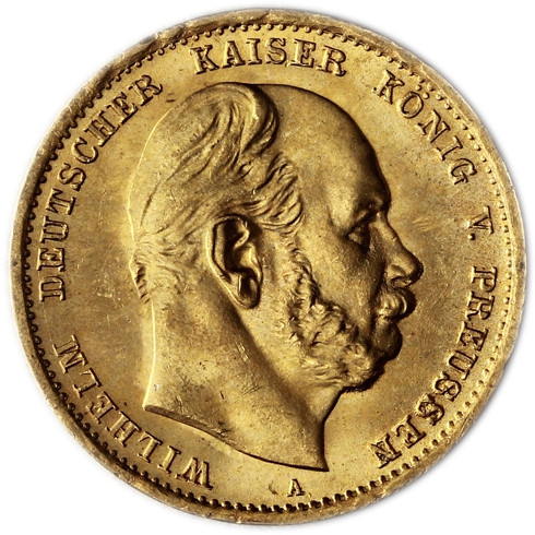 Kaiserreich 10 Mark 1872 - 1873 Kaiser Wilhelm I. König von Preussen J.242