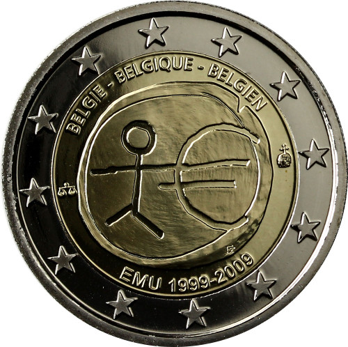 Belgien 2 Euro 2009 PP 10 Jahre WWU - EMU Neu