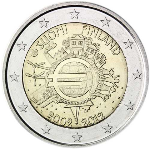 Finnland 2 Euro 2012 bfr. 10 Jahre Euro Bargeld