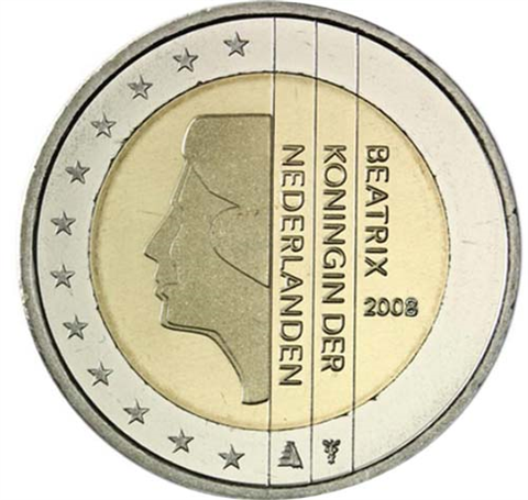 NIederlande-2Euro-2008-bfr-KöniginBeatrix-RS