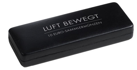 360744 -  Münzetui NOBILE Etui für 3 dt. 10 Euro-Münzen BRD - Serie  Luft bewegt (2019-21)