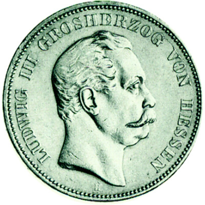 Kaiserreich Hessen -  5 Mark Ludwig III 1875 - 1876 Echtes Original 