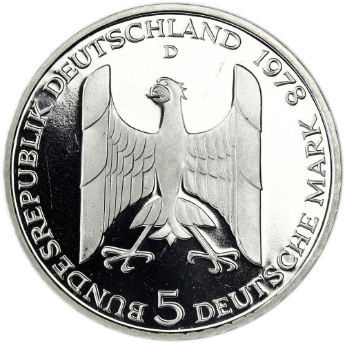 Deutschland 5 DM Silber 1978 PP Gustav von Stresemann in Münzkapsel