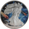 USA-1 Dollar-2021-AGstgl-FD-Farbe-Glow-Eagle Galaxy-RS