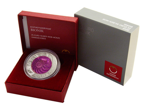 Österreich-25-Euro-2012-Hgh-Silber-Niob---Bionik-I