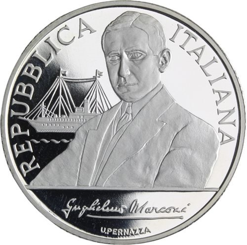 Italien-10Euro-2009-AGpp-Marconi-Etui
