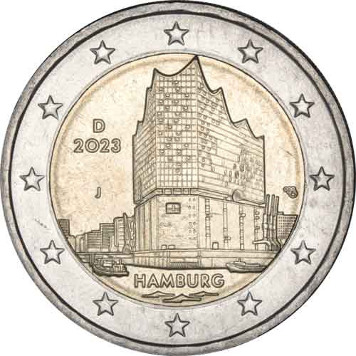 2Euro-Münze-Elbphilharmonie-Hamburg-Deutschland-2023-J