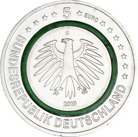 Deutschland 25 x 5 Euro Gemässigte Zone 2019