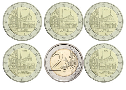 Deutschland 5 x 2 Euro 2013 bfr. Kloster Maulbronn Mzz. A - J