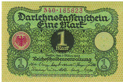 1 Mark Darlehnskassenschein Banknote 