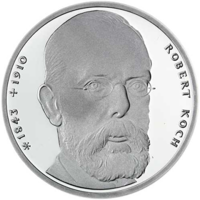 Deutschland 10 DM Silber 1993 Stgl. 150. Geburtstag von Robert Koch I