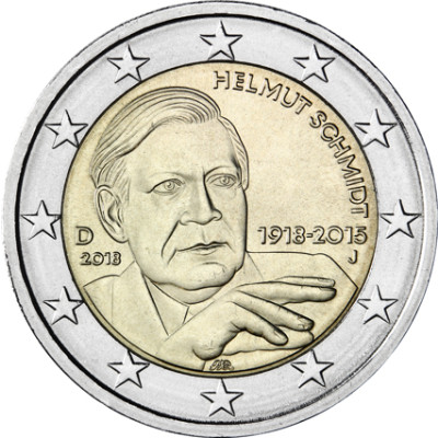 2 Euro Gedenkmünze 2018 Helmut Schmidt 