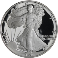 USA-1 Dollar-1991-AGpp-Silver Eagle-RS