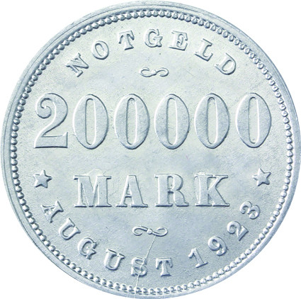 Notgeld  Hamburger : N 33 - 200.000 Mark und N34 - 1/2 Million Mark Hamburg 1923
