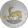 Gabun-1000 Francs-2020-AGstgl-vergoldet-Springbock-RS