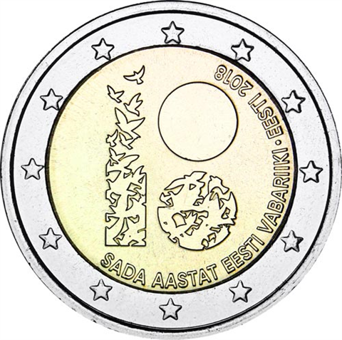 Estland-2-Euro-2018-100JahreUnabhängige-Republik-RS