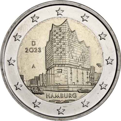 2Euro-Münze-Elbphilharmonie-Hamburg-Deutschland-2023-A