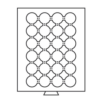 301417 - Münzbox 24 runde Fächer für 35 mm Ø - rauchfarbe
