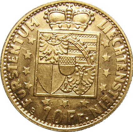 Liechtenstein 10 Franken Gold  1946  40 Geb. Franz Josef II.