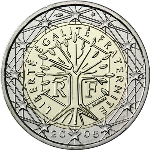 Frankreich-2Euro-2005-Kursmünze-Lebensbaum-RS