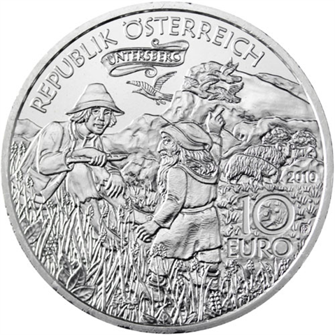 Österreich-10-Euro-2010-Silber-bfr-Karl-der-Grosse-im-Untersberg-RS
