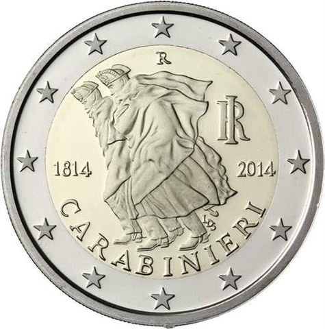 Italien-2Euro-2014-stgl-Carabinieri-Coincard-I