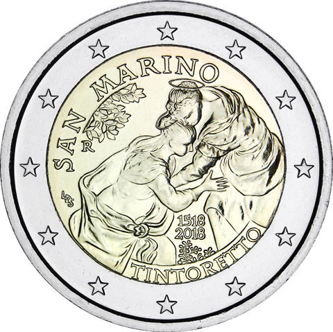 2 Euro Sondermünze Tintoretto aus San Marino von 2018