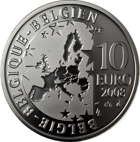 Belgien 10 Euro 2008 BlauerVogel-RS