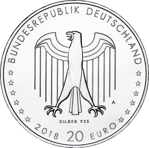 20-Euro-Gedenkmünze 150. Geb. Peter Behrens Silbermünze aus Deutschland 