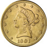 USA 10 Dollar 1866-1907 Liberty-Kopf Gold