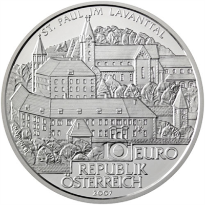 Österreich-10-Euro-2007-Silber-bfr-St-Paul-im-Lavanttal-RS