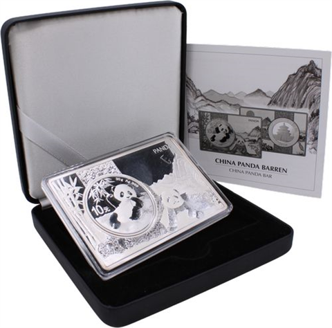 China-10 Yuan-3oz Barren-2020-Agstgl-Panda Barren-Etui