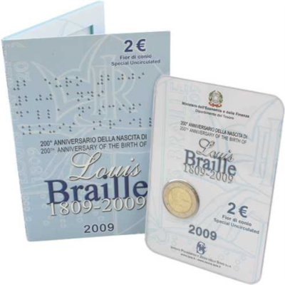 Italien-2Euro-2009-stgl-Braille-Blister
