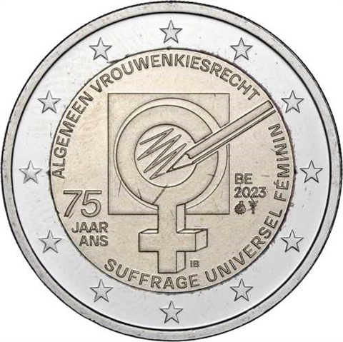 Belgien-2Euro-2023-bfr-Frauenwahlrecht-Coincard-RS