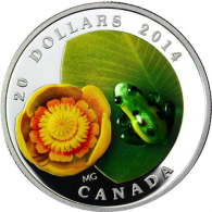 Kanada 20 Dollars 2014 PP Murana Glasfrosch auf Wasser Lilie I