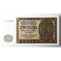 DDR 20 Mark Banknote 1948 – Rosenberg 344 – kassenfrisch-RS