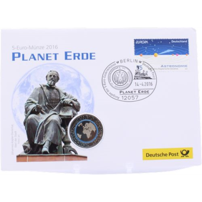 Deutschland-5 Euro-2016-Stgl-Planet Erde-Numisbrief-RS