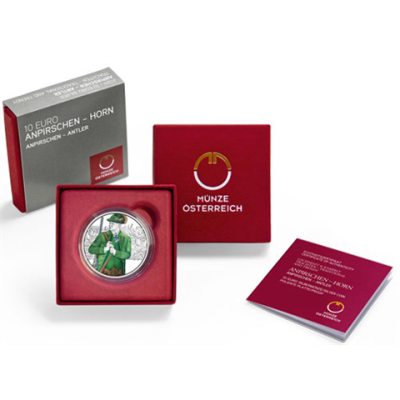 Österreich-10-Euro-2026-PP-Anpirschen-Horn-Etui