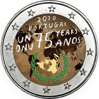 Portugal-2-Euro-2020-bfr-75-Jahre-UN-Farbe