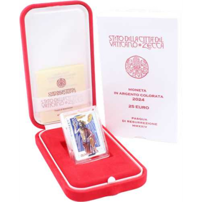 Vatikan-25Euro-2024-AGPP-AuferstehungChristi-Etui