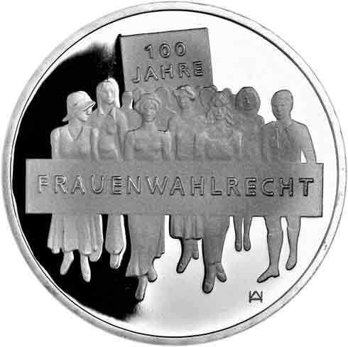 20 Euro Gedenkmünze 2019 Silber  PP 100 Jahre Frauenwahlrecht im Folder