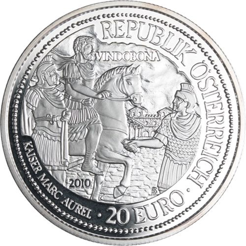 Österreich-6x20 Euro-2010-2012-AGpp-Roma an der Donau-Set-EtuiI